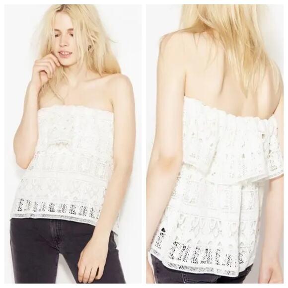 Ba&sh eviko ecru crochet sleeveless top - Picture 1 of 10